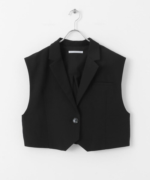 KBF（ケイビーエフ）の「ルーズテーラードベスト（テーラードジャケット・レディース・SAND/BLACK・one）」の11枚目の写真