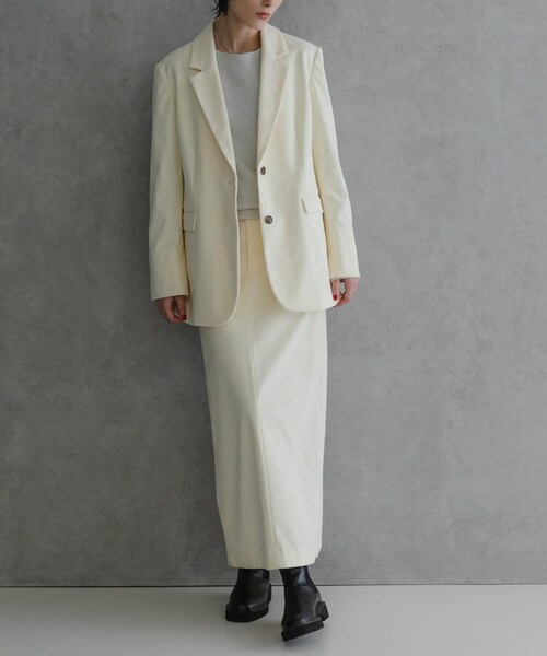 URBAN RESEARCH（アーバンリサーチ）の「トリコットコーデュロイジャケット（テーラードジャケット・レディース・BROWN/OFF WHITE・FREE）」の11枚目の写真