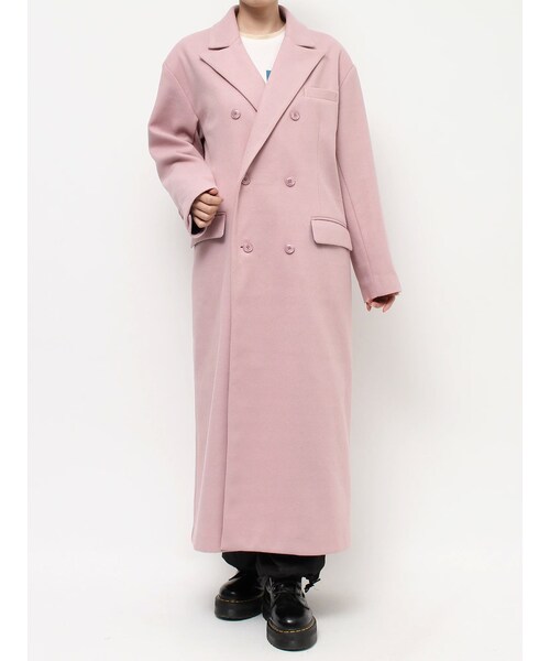 jouetie（ジュエティ）の「ダブルブレストロングコート（チェスターコート・レディース・グレー/ピンク/ネイビー/ブラック/ボルドー・M）」の14枚目の写真