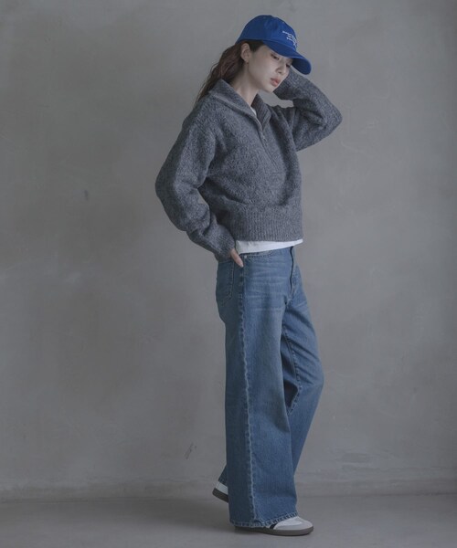 URBAN RESEARCH Sonny Label（アーバンリサーチサニーレーベル）の「ハーフZIPシャギーニットプルオーバー（ニット/セーター・レディース・オフ/グレー/グリーン・Free）」の17枚目の写真