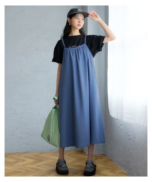 nissen（ニッセン）の「＜大きいサイズ＞とろみ素材キャミソールワンピース（ワンピース・レディース・グレージュ/チャコール/ブルー・L/LL/3L/4L/5L/6L/8L/10L）」の22枚目の写真