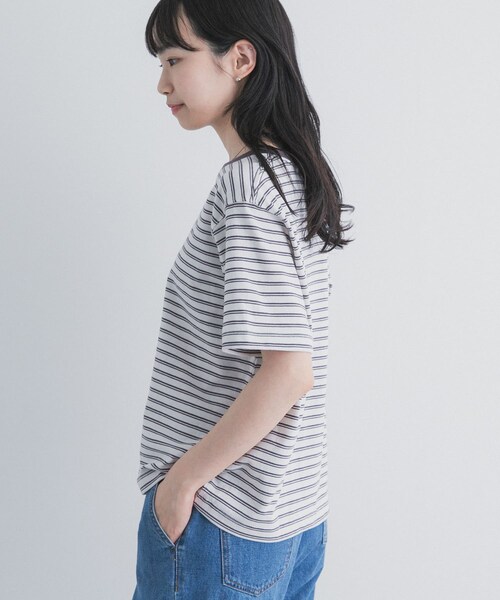 URBAN RESEARCH DOORS(アーバンリサーチドアーズ)の「DANTON SHORT T-SHIRTS(Tシャツ/カットソー・レディース・BEIGE×PUR/GREY×GRE/ECRU×DKBE・S)」の5枚目の写真
