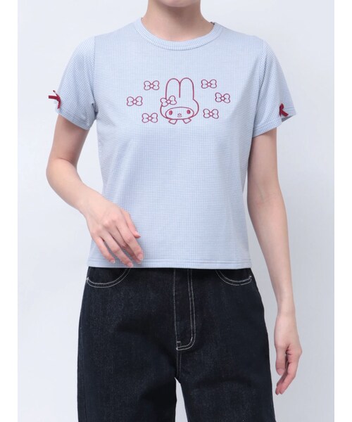merry jenny（メリージェニー）の「【メロクロコラボ】My MelodyミニギンガムTee（Tシャツ/カットソー・レディース・レッド/ピンク/ブルー・F）」の8枚目の写真