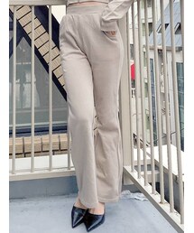 GYDA | 【SETUP着用可】HEM ZIPUPスウェットフレアーパンツ(その他パンツ)