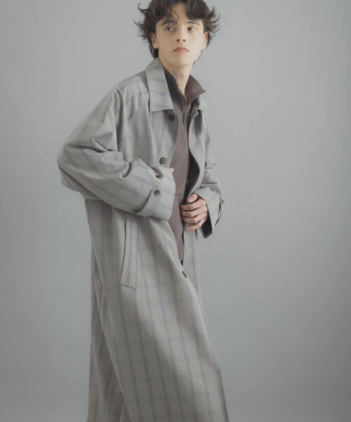 SENSE OF PLACE by URBAN RESEARCH(センスオブプレイスバイアーバンリサーチ)の「バルマカーンルーズコート(ステンカラーコート・メンズ・BEIGE/NAVY/BEG CHECK・M/L)」の19枚目の写真