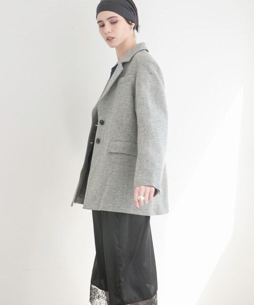 URBAN RESEARCH(アーバンリサーチ)の「ブリティッシュウールツイードジャケット(テーラードジャケット・レディース・L.GRAY/KHAKI・36/38)」の7枚目の写真