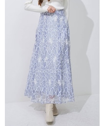 MERCURYDUO | フラワーレースハイウエストフレアスカート(スカート)