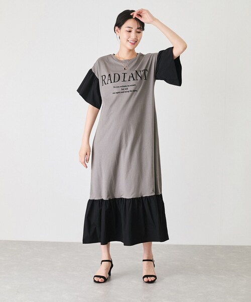 Jayro（ジャイロ）の「フロッキーロゴドッキングワンピース（ワンピース・レディース・ブラック/グレー/ネイビー・M）」の17枚目の写真