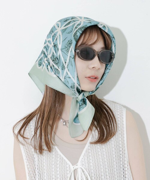 SMELLY（スメリー）の「アソートパターンスカーフ（バンダナ/スカーフ・レディース・YEL/BRN/GRN/ORG/BLK/BLU/LMN/DOT/SAX/GRY/RED/MNT/BLK/IVO/WHT/ORG/BLU/WHT/DOT/BEG・-）」の13枚目の写真
