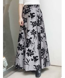 MERCURYDUO | フロッキープリントフレアマキシスカート(スカート)