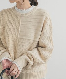 URBAN RESEARCH DOORS | パッチワーク柄袖ボリュームニット(ニット/セーター)