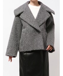 LAGUNAMOON（ラグナムーン）の「フェイクフェザーワイドカラーショートコート（その他アウター・レディース）」