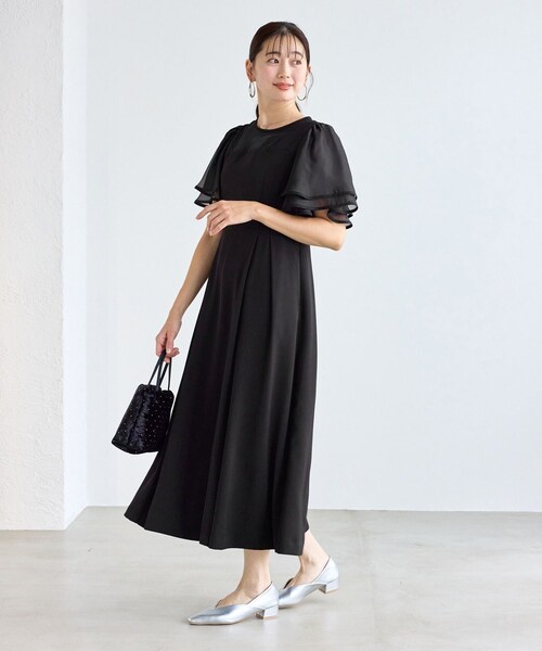 ROPE' PICNIC(ロペピクニック)の「【Mon E’toile/モンエトワール】フレア袖ビスチェデザインワンピース(ドレス・レディース・ブラック/グリーン/サックス・M/S)」の8枚目の写真