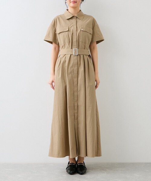 VIS(ビス)の「ベルトディテールシャツワンピース(シャツワンピース・レディース・ブラック/ベージュ・F)」の20枚目の写真