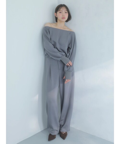 dazzlin（ダズリン）の「【吉田朱里】バレルレッグスウェットパンツ ※BLACK WEB限定カラー（スウェットパンツ・レディース・オフホワイト/チャコールグレー/ブラック/ベージュ・S/M）」の21枚目の写真