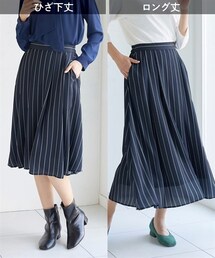 nissen | 大きいサイズ風なびくエアリーシフォンフレアスカート（選べるスカート丈）(スカート)