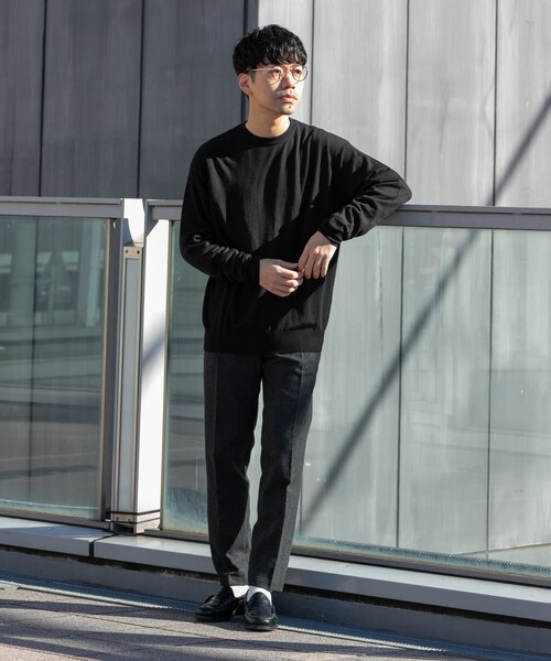 URBAN RESEARCH ROSSO（アーバンリサーチロッソ）の「イタリア糸メリノウールクルーニット（ニット/セーター・メンズ・GREIGE/GRAY/DARK BROWN/NAVY/BLACK・M/L）」の9枚目の写真