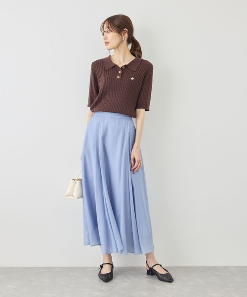 ROPE' PICNIC(ロペピクニック)の「ボリュームサーキュラースカート(スカート・レディース・キナリ系/ダークブラウン/サックス・F)」の22枚目の写真