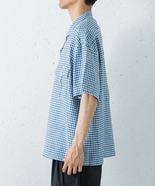 URBAN RESEARCH(アーバンリサーチ)の「PORTER CLASSIC KEROUAC LINEN GINGHAM CHECK SHIRTS(シャツ/ブラウス・メンズ・BLACK/F.BLUE/RED・XL/XXL/XXXL)」の11枚目の写真