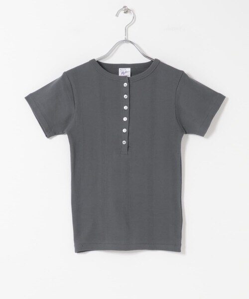 KBF（ケイビーエフ）の「Miller　Panel ribbed Henley tee（Tシャツ/カットソー・レディース・WHITE/BLK-W3/CGRY・Free）」の3枚目の写真