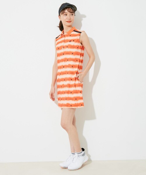 ROPE'（ロペ）の「【UV】【吸水速乾】タイダイプリントノースリーブワンピース（ワンピース・レディース・ブラック/ネイビー/オレンジ・L/M/S）」の5枚目の写真