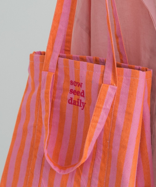 URBAN RESEARCH DOORS（アーバンリサーチドアーズ）の「『別注』beej×DOORS　ストライプトートバッグ（トートバッグ・レディース・PINK/YELLOW/GREEN・One）」の9枚目の写真