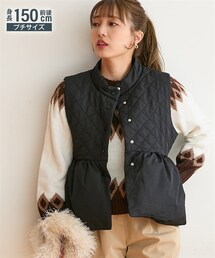 nissen | 小さいサイズ　ペプラム中綿ベスト　低身長さん・小柄女性(ジャケット/アウター)