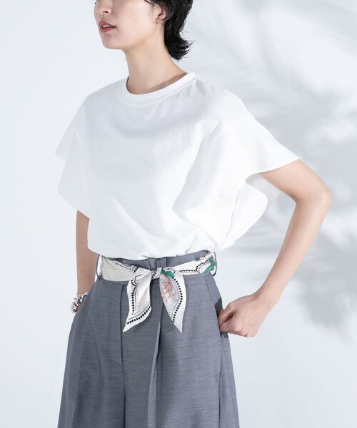 URBAN RESEARCH ROSSO（アーバンリサーチロッソ）の「UVカットフレアスリーブカットソー（Tシャツ/カットソー・レディース・black/white/blue・FREE）」の9枚目の写真