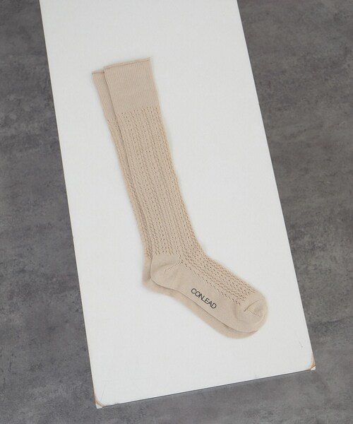 ADAM ET ROPE'（アダムエロペ）の「【CONLEAD（コンリード）】Lace Long（ソックス/靴下・レディース・ブラック/ホワイト/ベージュ系・F）」の3枚目の写真