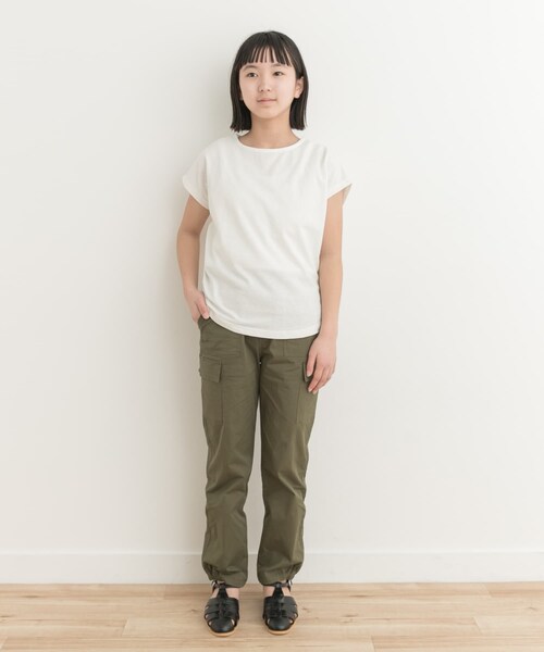 URBAN RESEARCH DOORS(アーバンリサーチドアーズ)の「『親子リンク』add fabrics防汚Tシャツ(KIDS)(その他トップス・キッズ・ORANGE/WHITE・105/120/135/150)」の18枚目の写真