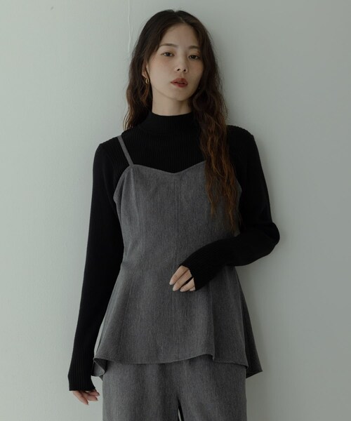 URBAN RESEARCH Sonny Label（アーバンリサーチサニーレーベル）の「ヘリンボーンキャミ×パンツセットアップ（サロペット/オーバーオール・レディース・グレー系/ブラウン系・Free）」の13枚目の写真