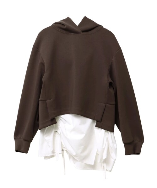 ELENDEEK（エレンディーク）の「DRAWSTRING BL SET HOODIE（パーカー・レディース・グレー/ブラック/ブラウン・F）」の14枚目の写真