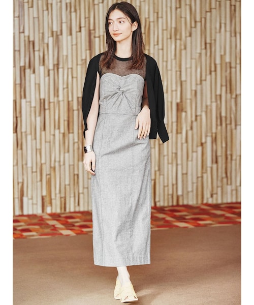 LAGUNAMOON（ラグナムーン）の「カラーステッチドッキングツイストワンピース（ワンピース・レディース・ブラック/ピンク/オレンジ/グリーン・S/M）」の3枚目の写真