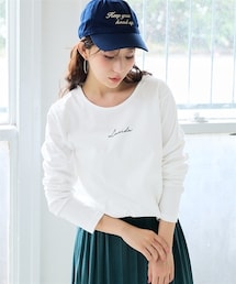 nissen | 綿100%長袖プリントTシャツ(UVカット)<大きいサイズ有>(Tシャツ/カットソー)