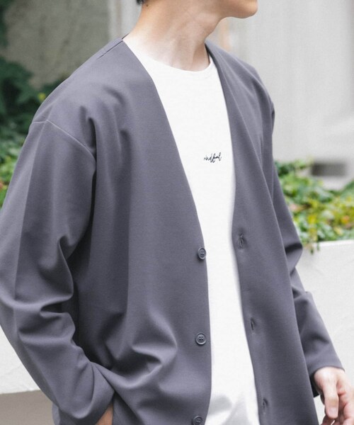 ITEMS URBANRESEARCH(アイテムズ アーバンリサーチ)の「UVカット梨地カーディガン+刺繍Tシャツセット(楽着シリーズ)(カーディガン/ボレロ・メンズ・BLACK/CHARCOAL/BEIGE/BLUE・M/L)」の18枚目の写真