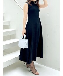 MERCURYDUO | 【To/】ハイゲージノースリフレアニットワンピース(ワンピース)