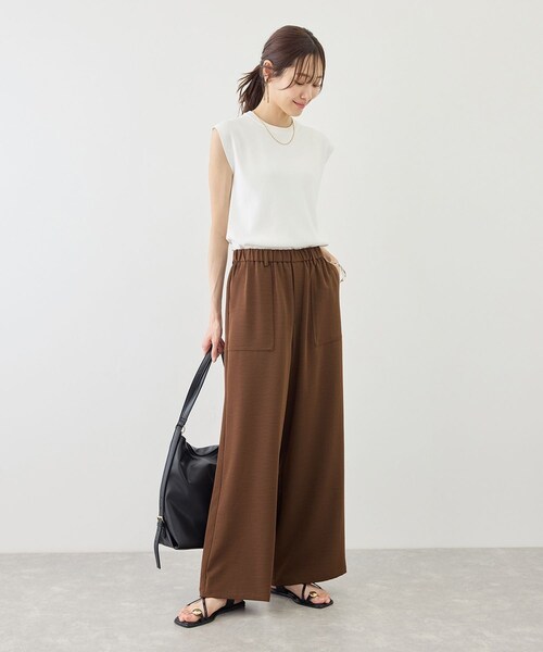 ROPE' PICNIC(ロペピクニック)の「サテンベイカーパンツ/接触冷感(その他パンツ・レディース・チャコール/ダークブラウン/ベージュ・M/S)」の9枚目の写真
