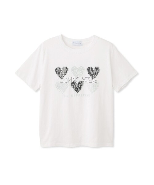 Jayro(ジャイロ)の「ハートモチーフラインストーンTシャツ(Tシャツ/カットソー・レディース・ブラック系/ホワイト系・F)」の13枚目の写真