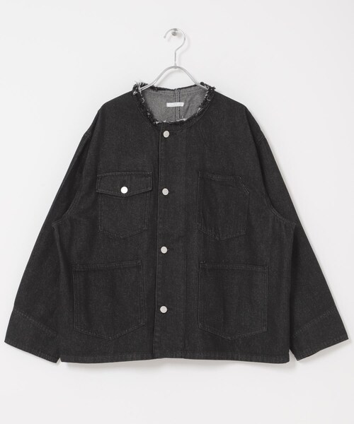 ITEMS URBANRESEARCH（アイテムズ アーバンリサーチ）の「デニムオーバーノーカラージャケット（デニムジャケット・レディース・BLU/GRY/BLK・Free）」の10枚目の写真