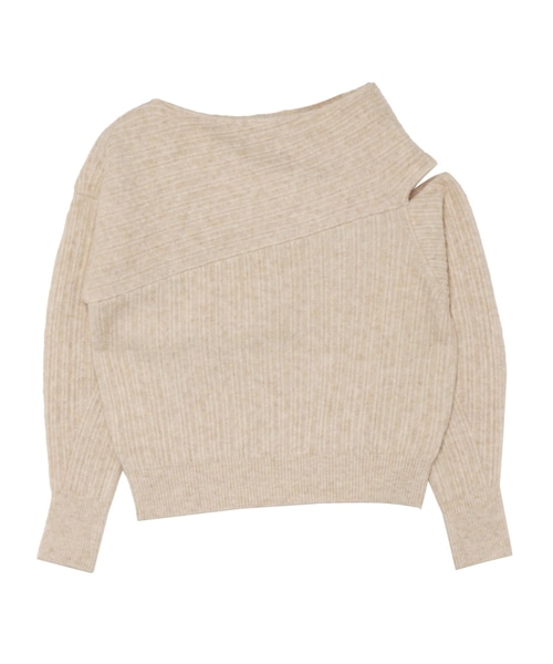 LAGUNAMOON（ラグナムーン）の「カットアウトニットプルオーバー（ニット/セーター・レディース・アイボリー/ピスタチオ/モカ/ブラック/ダークオレンジ/ベージュ・F）」の16枚目の写真