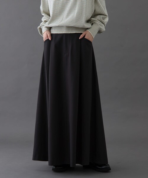 URBAN RESEARCH DOORS（アーバンリサーチドアーズ）の「FORK&SPOON　バックゴムフレアスカート（スカート・レディース・CHARCOAL/TAUPE・1/2）」の7枚目の写真