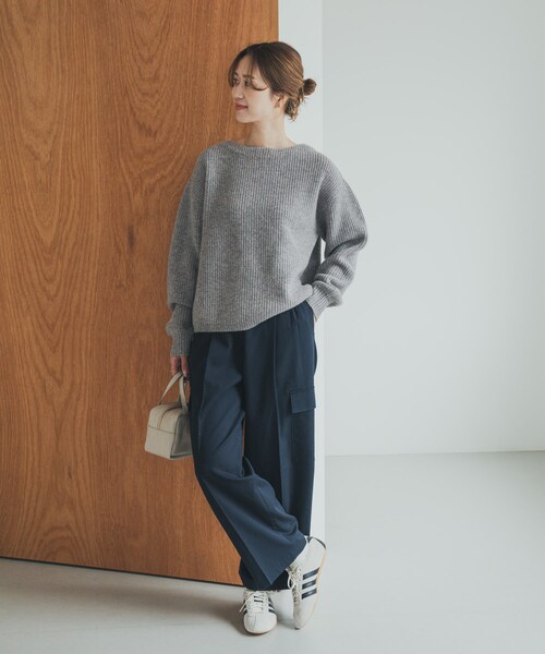 URBAN RESEARCH DOORS（アーバンリサーチドアーズ）の「ハミルトンウール畦ボートネックプルオーバー（ニット/セーター・レディース・MIX GRAY/YELLOW/MIX BROWN・M）」の9枚目の写真