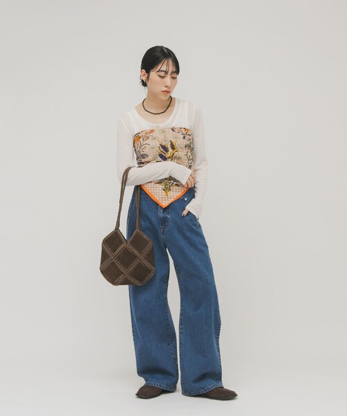 KBF（ケイビーエフ）の「パッチワークBAG（ショルダーバッグ・レディース・PINK/BROWN・One）」の8枚目の写真