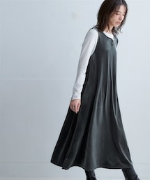 nissen | ふわふわベロアキーネックロング丈ワンピース＜大きいサイズ有＞(ワンピース)