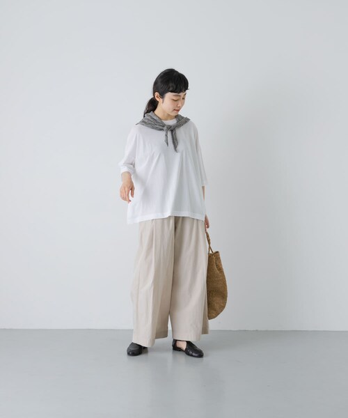 かぐれ（カグレ）の「ハイツイストコットン半袖Tシャツ（Tシャツ/カットソー・レディース・OFF/BLACK/CHARCOAL・Free）」の8枚目の写真