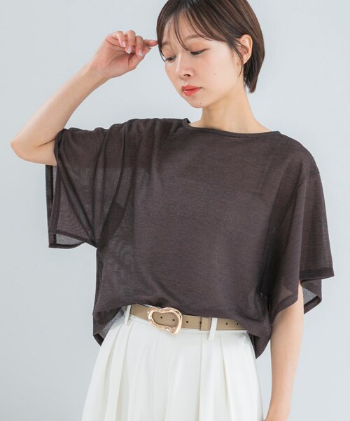 URBAN RESEARCH ROSSO（アーバンリサーチロッソ）の「スリットスリーブカラミカットソー（Tシャツ/カットソー・レディース・BROWN/IVORY/SAX・Free）」の4枚目の写真