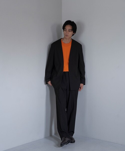 ADAM ET ROPE'（アダムエロペ）の「強撚プレーティングニットプルオーバー（ニット/セーター・メンズ・ブラック/ブラウン/ダークグリーン/オレンジ・L/M）」の10枚目の写真