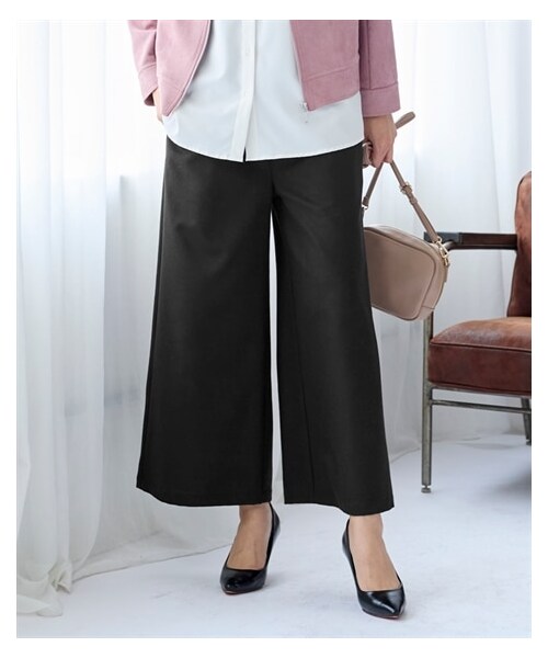 nissen（ニッセン）の「大きいサイズ （吸湿発熱）ウエストリブパンツ（パンツ・レディース・ブラック/チャコールグレー/ヘリンボーン/ブルー系チェック・L/LL/3L/4L/5L/6L/8L/10L）」の15枚目の写真