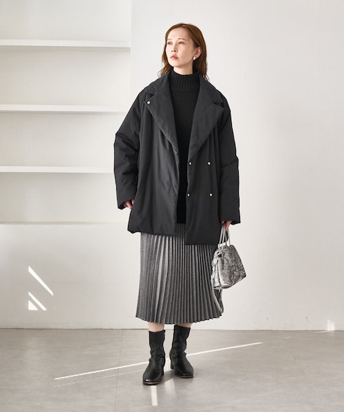 ROPE' PICNIC（ロペピクニック）の「2WAY中綿テーラードコート（ダウンジャケット/コート・レディース・スミクロ/ベージュ・F）」の6枚目の写真