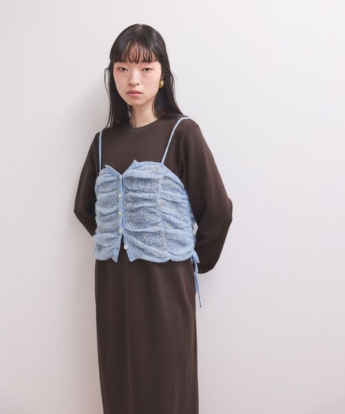 ADAM ET ROPE'(アダムエロペ)の「【WEB限定】ニットキャミソールセットワンピース(ワンピース・レディース・ブラック/チャコール/ダークブラウン・F)」の17枚目の写真